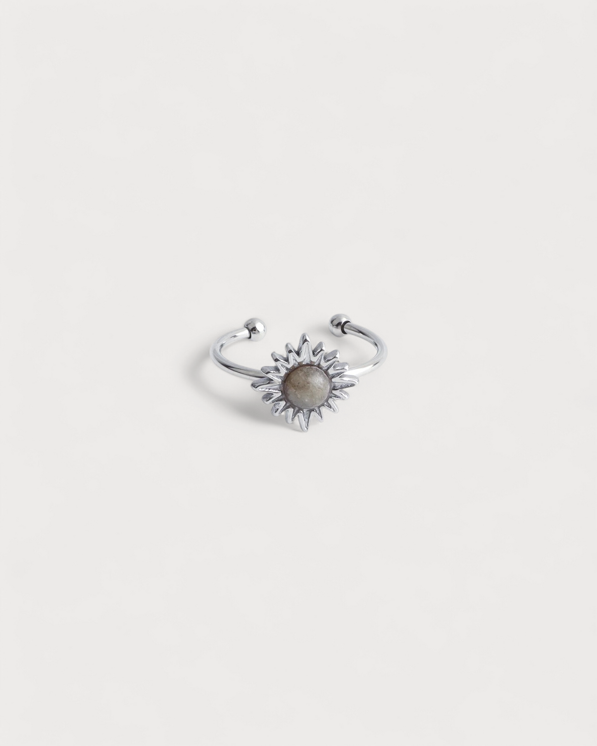 Louelle - Ring - Natural Stone - Stainless Steel - Adjustable