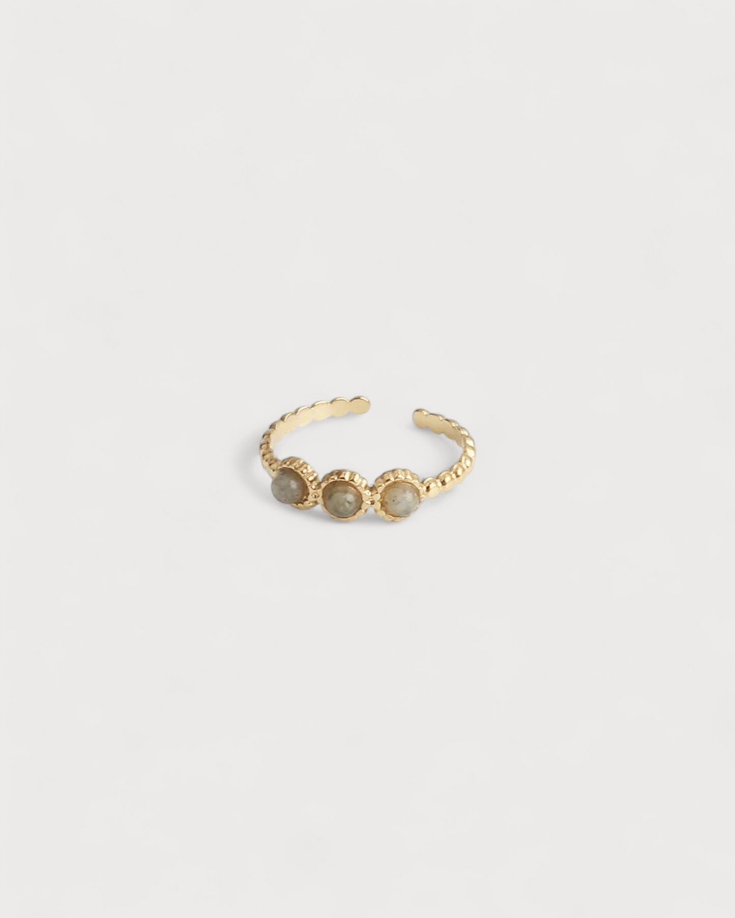 Demi - Ring - Natural Stone - Stainless Steel - Adjustable