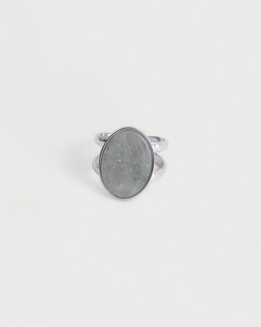Layla - Ring - Stainless Steel - Adjustable - Natural Stone