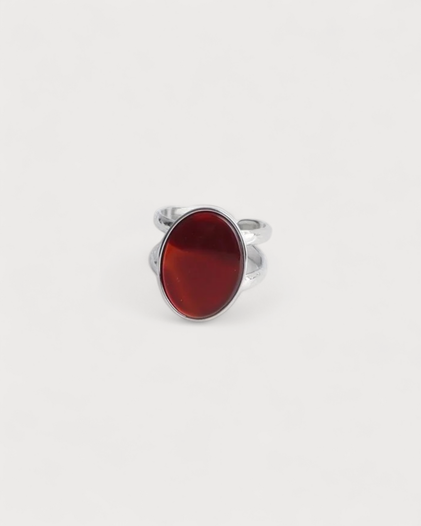 Layla - Ring - Stainless Steel - Adjustable - Natural Stone
