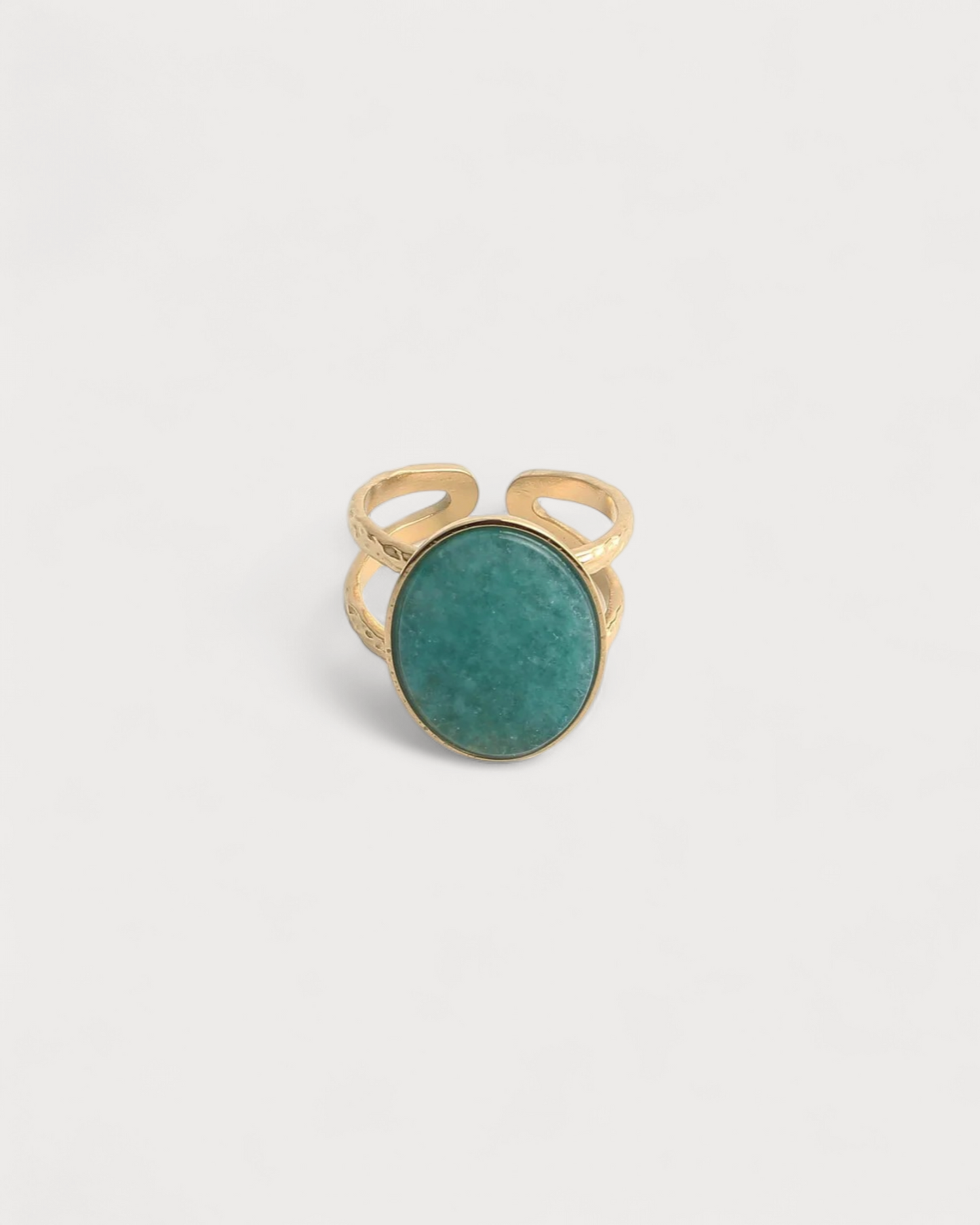 Layla - Ring - Stainless Steel - Adjustable - Natural Stone