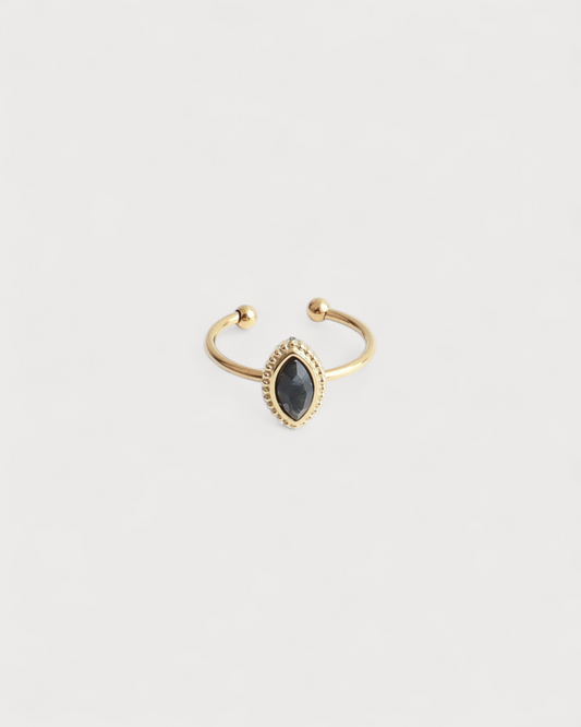 Lindy - Ring - Natural Stone - Stainless Steel - Adjustable