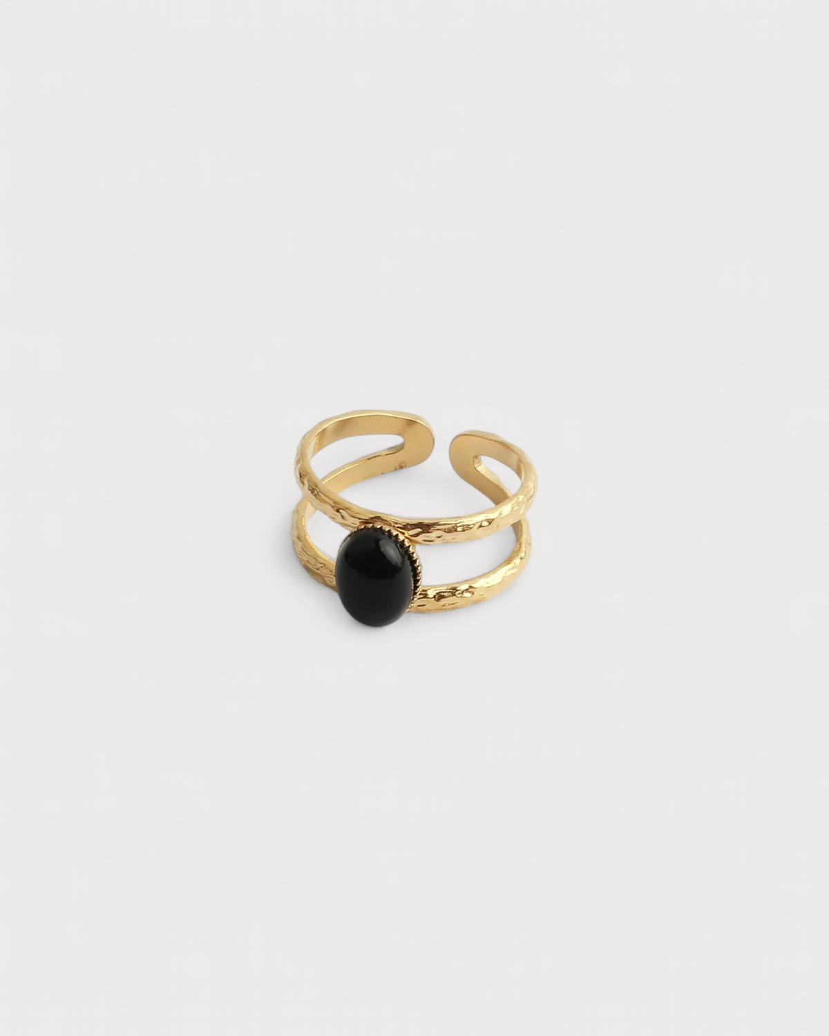 Suzi - Ring - Natural Stone - Stainless Steel - Adjustable