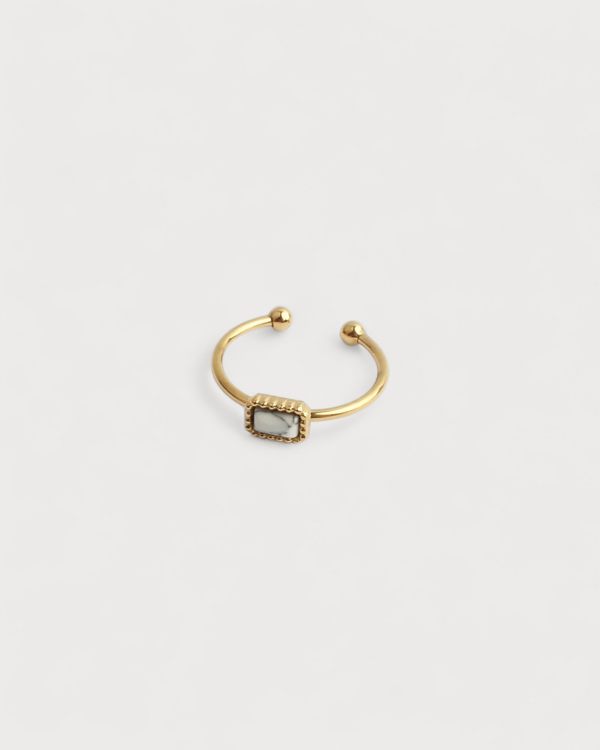 Karma - Ring -  Natural Stone - Stainless Steel - Adjustable