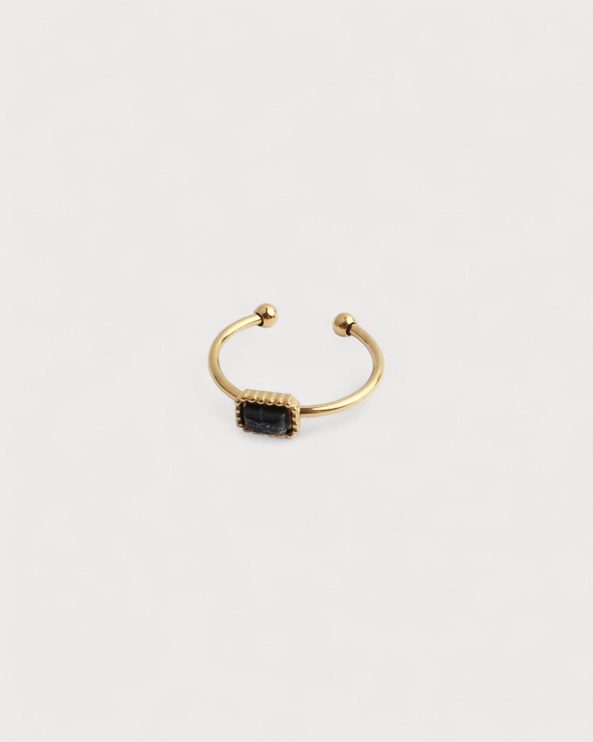 Karma - Ring -  Natural Stone - Stainless Steel - Adjustable