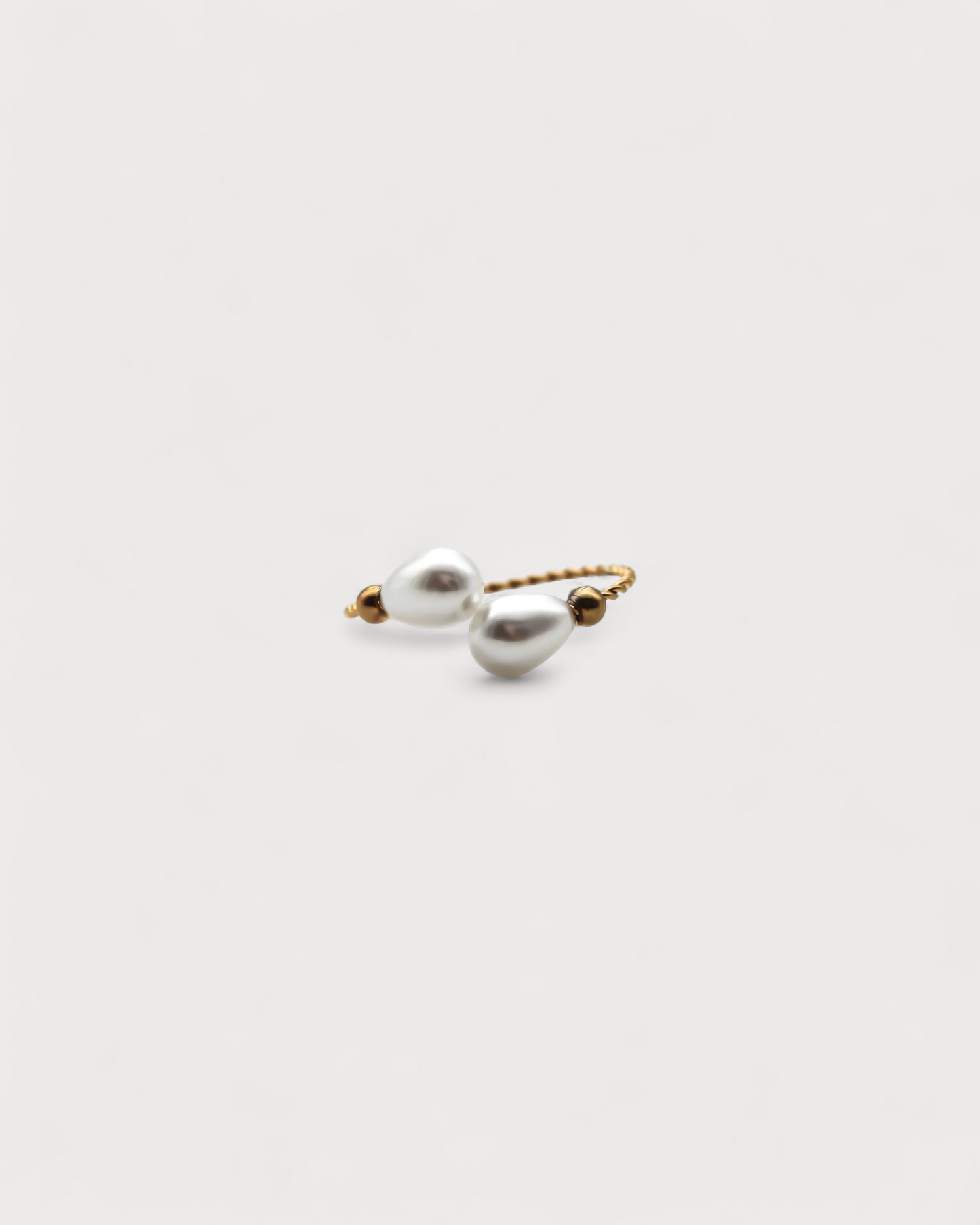 2 Pearls - Ring - Stainless Steel - Adjustable