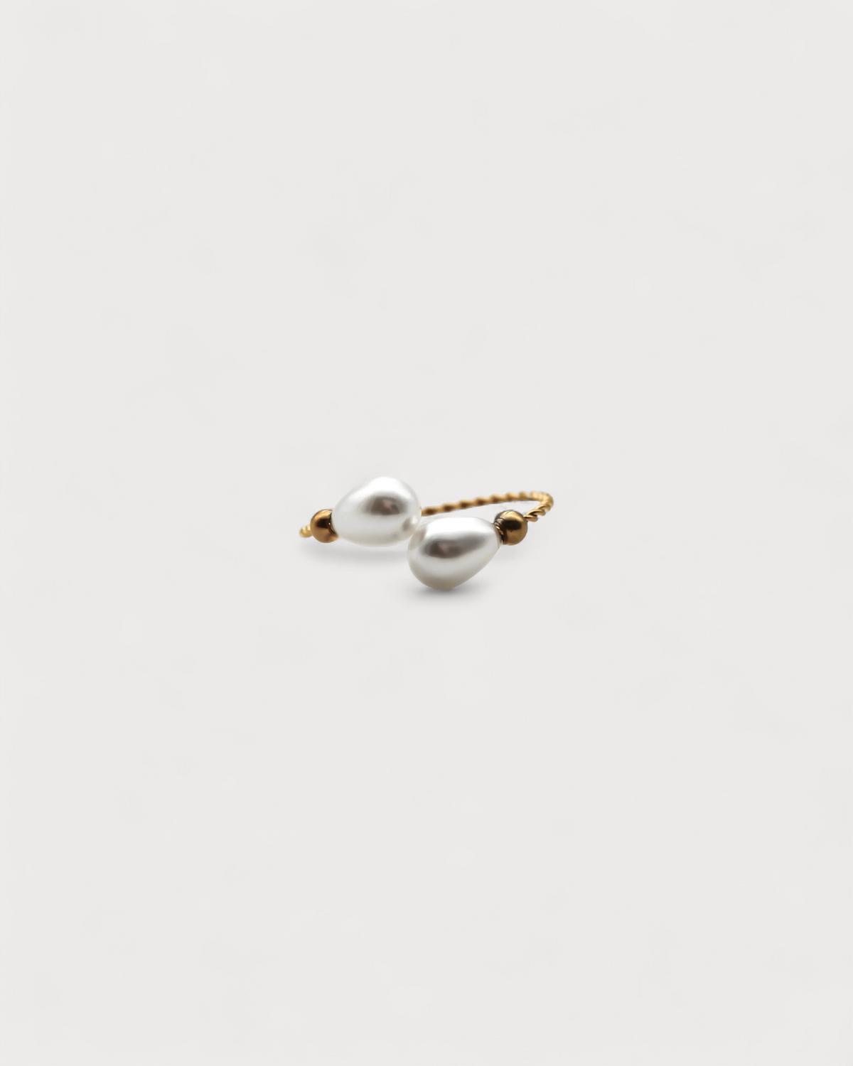 2 Pearls - Ring - Stainless Steel - Adjustable