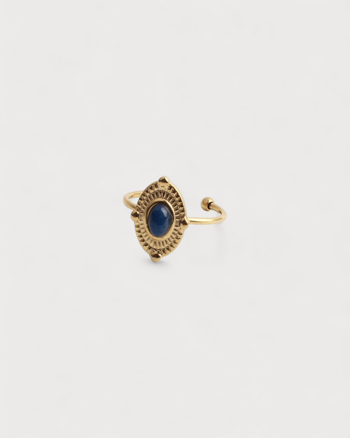 Livia - Ring - Natural Stone - Stainless Steel - Adjustable