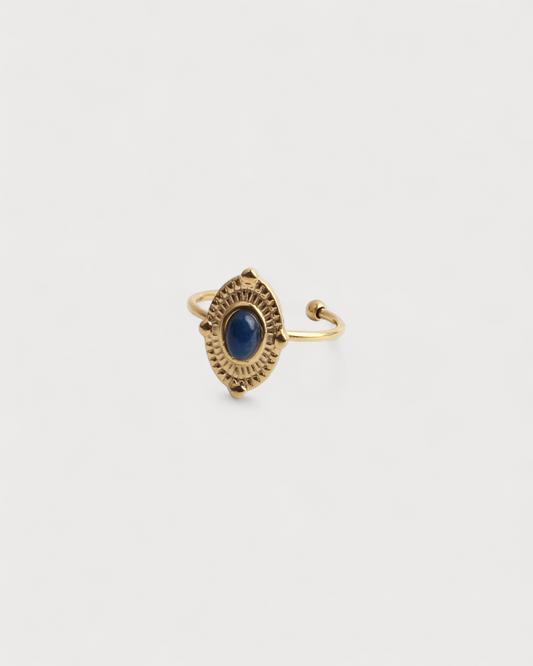 Livia - Ring - Natural Stone - Stainless Steel - Adjustable