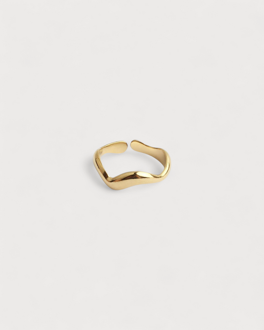 Waves - Ring - Stainless Steel - Adjustable