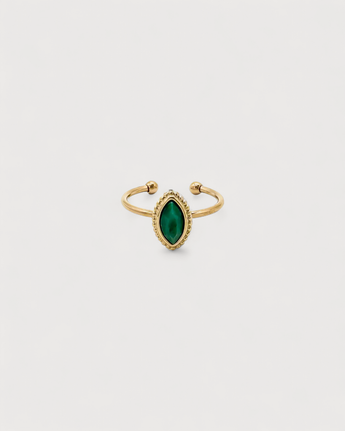 Lindy - Ring - Natural Stone - Stainless Steel - Adjustable