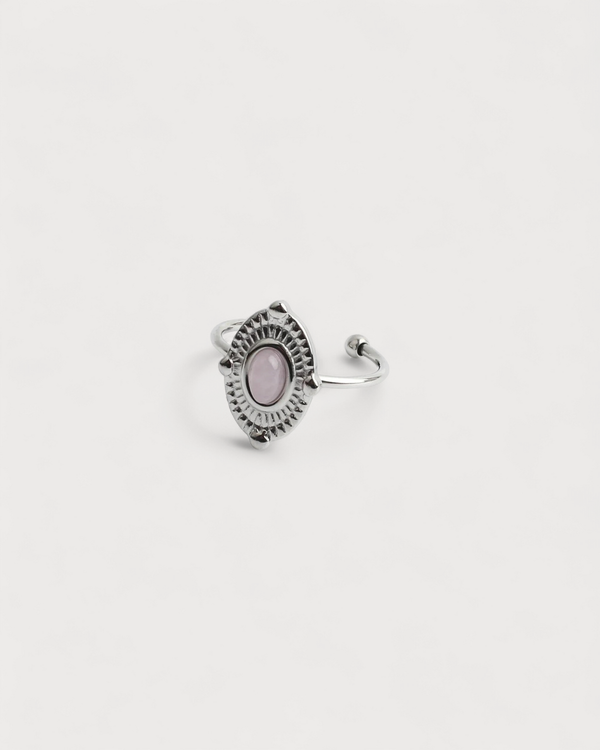 Livia - Ring - Natural Stone - Stainless Steel - Adjustable
