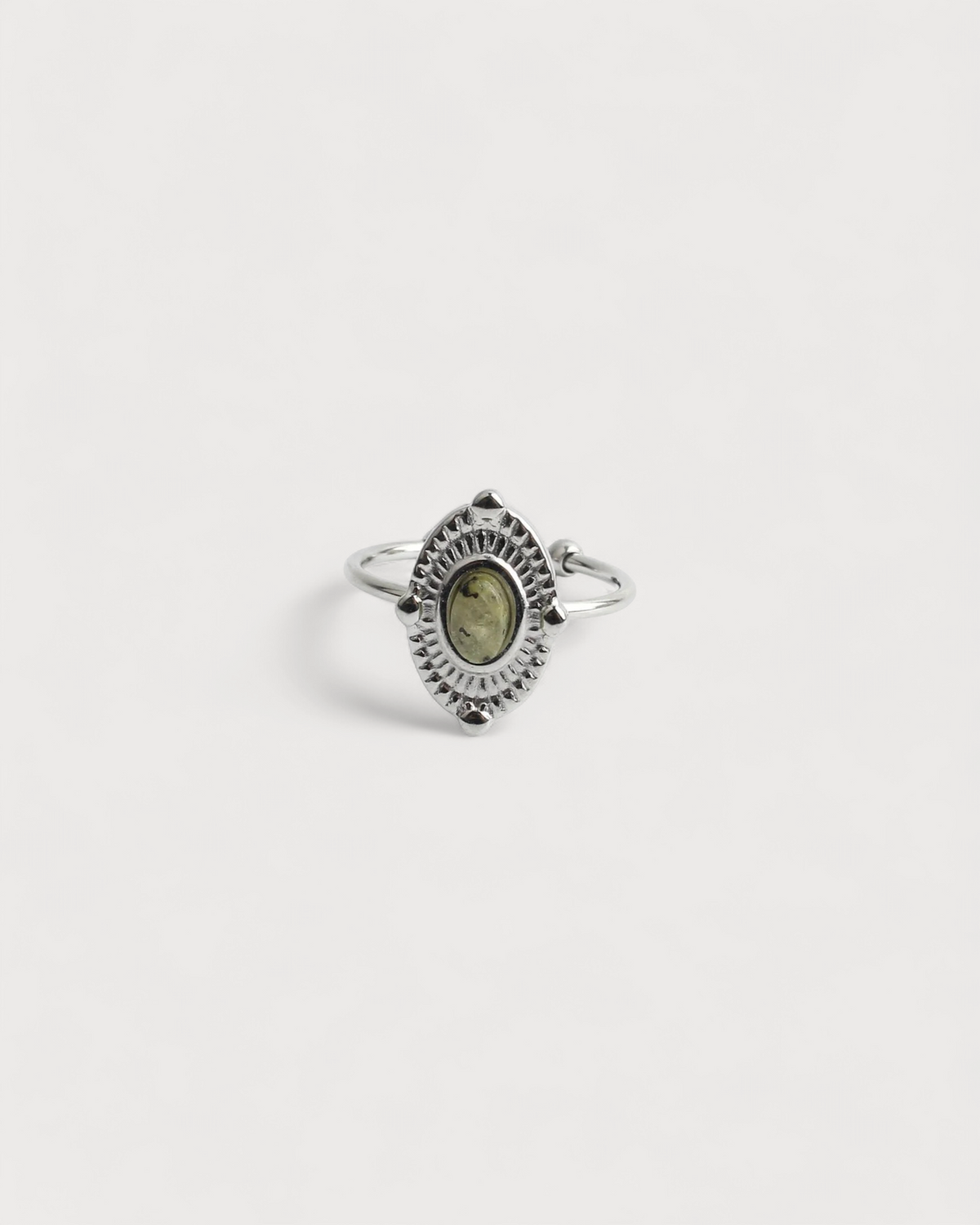 Livia - Ring - Natural Stone - Stainless Steel - Adjustable