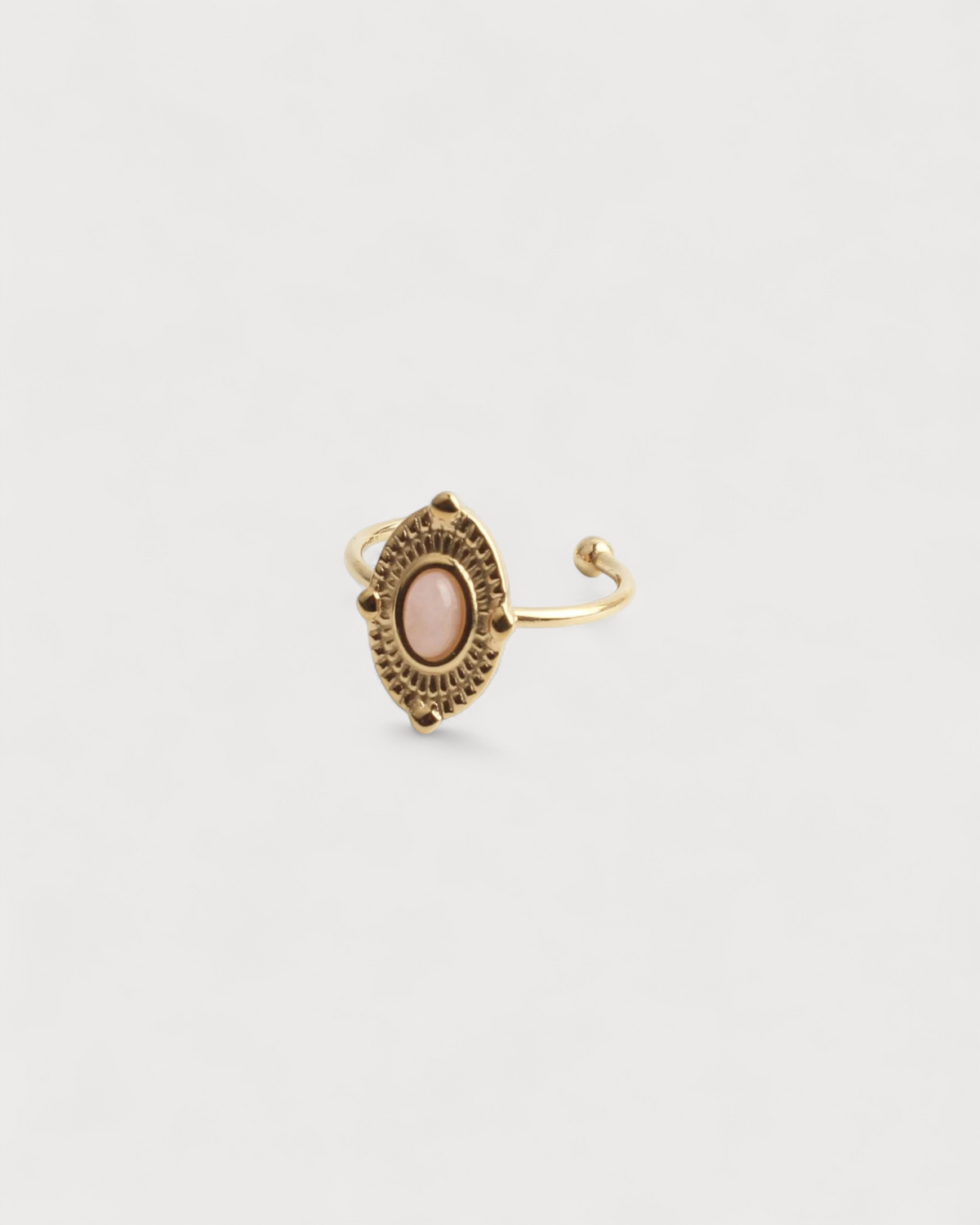 Livia - Ring - Natural Stone - Stainless Steel - Adjustable