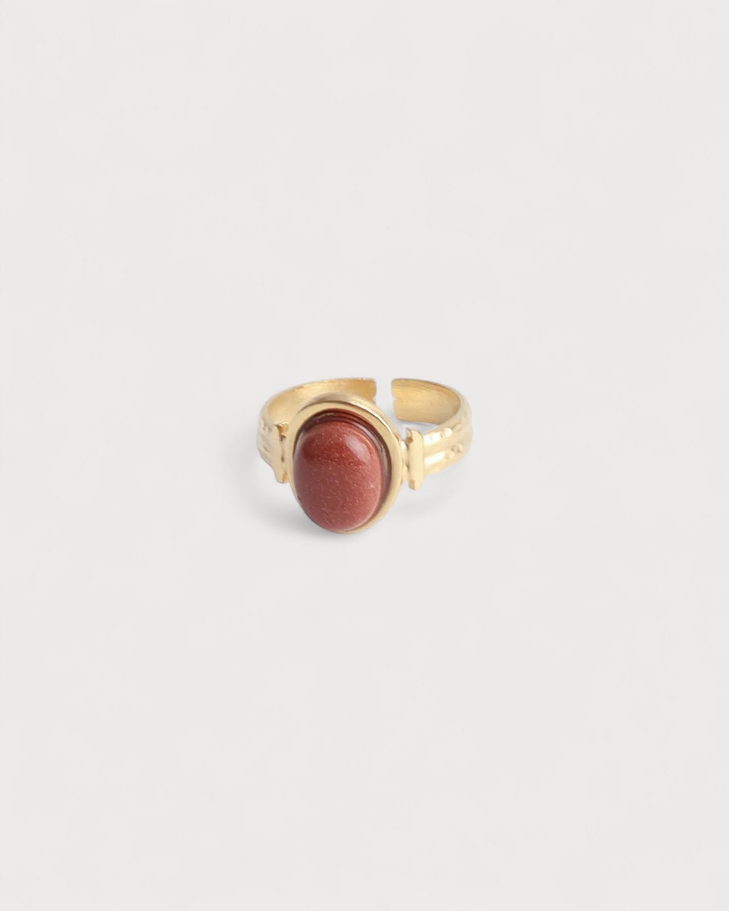 Megane - Ring - Natural Stone - Stainless Steel - Adjustable