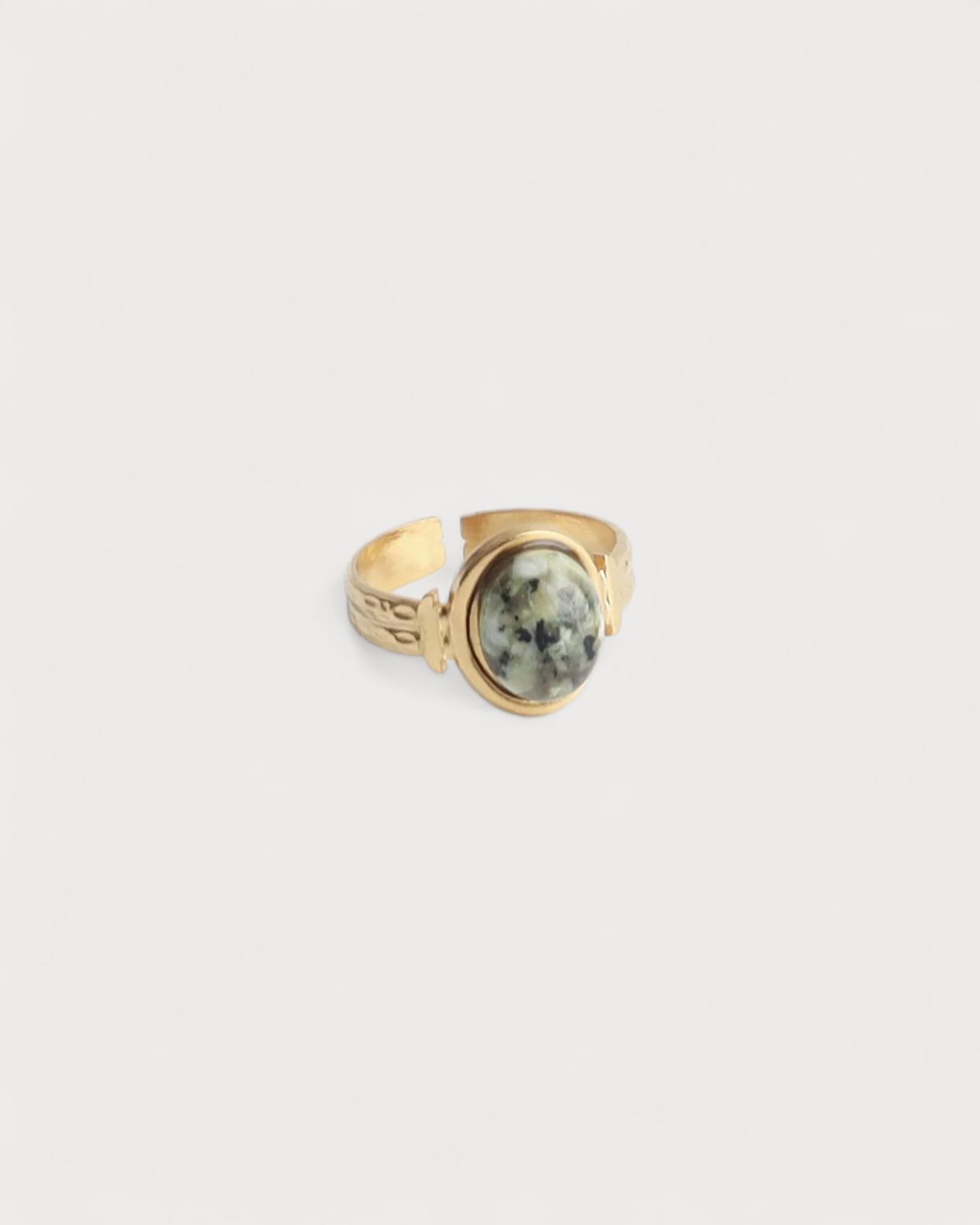 Megane - Ring - Natural Stone - Stainless Steel - Adjustable