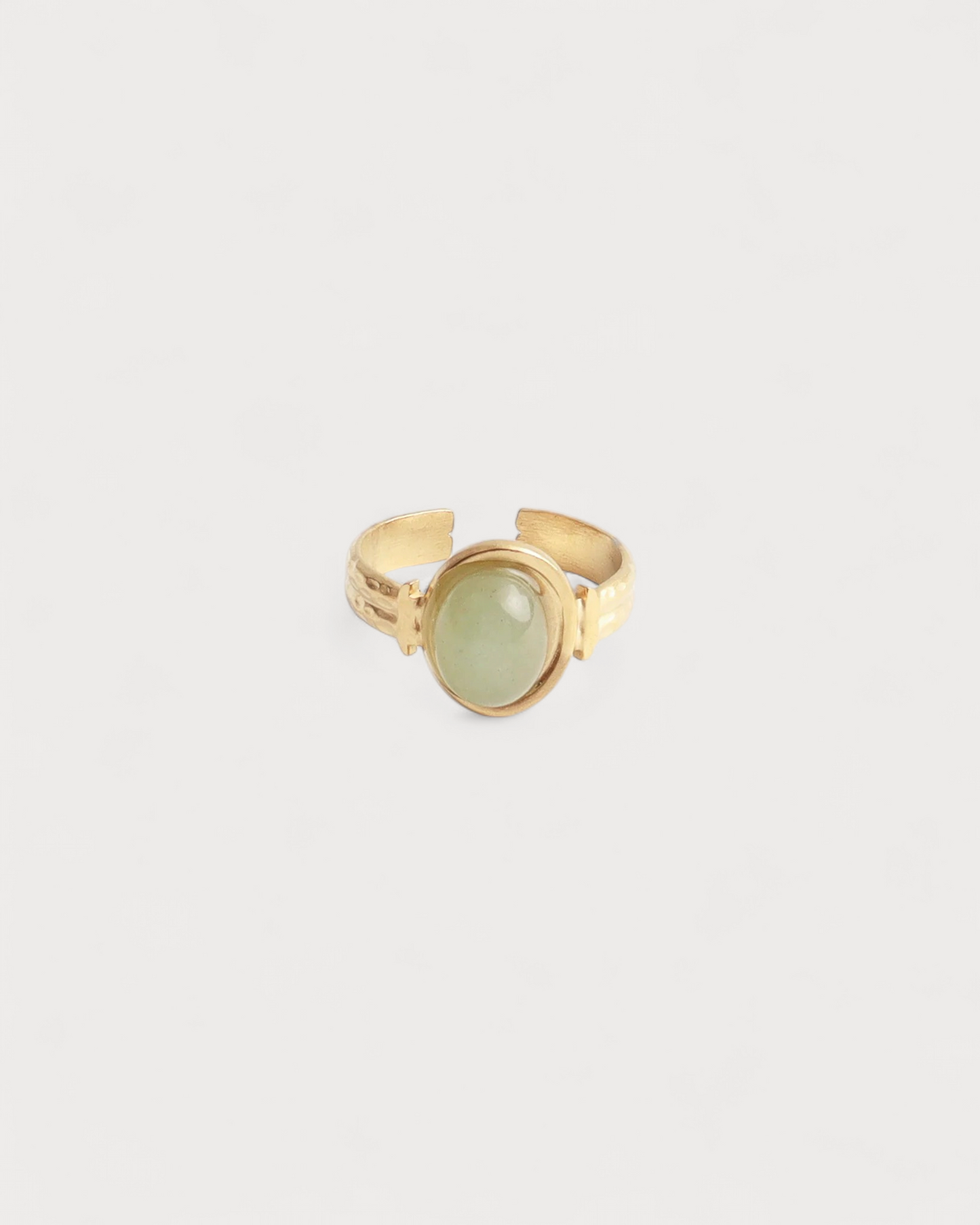 Megane - Ring - Natural Stone - Stainless Steel - Adjustable