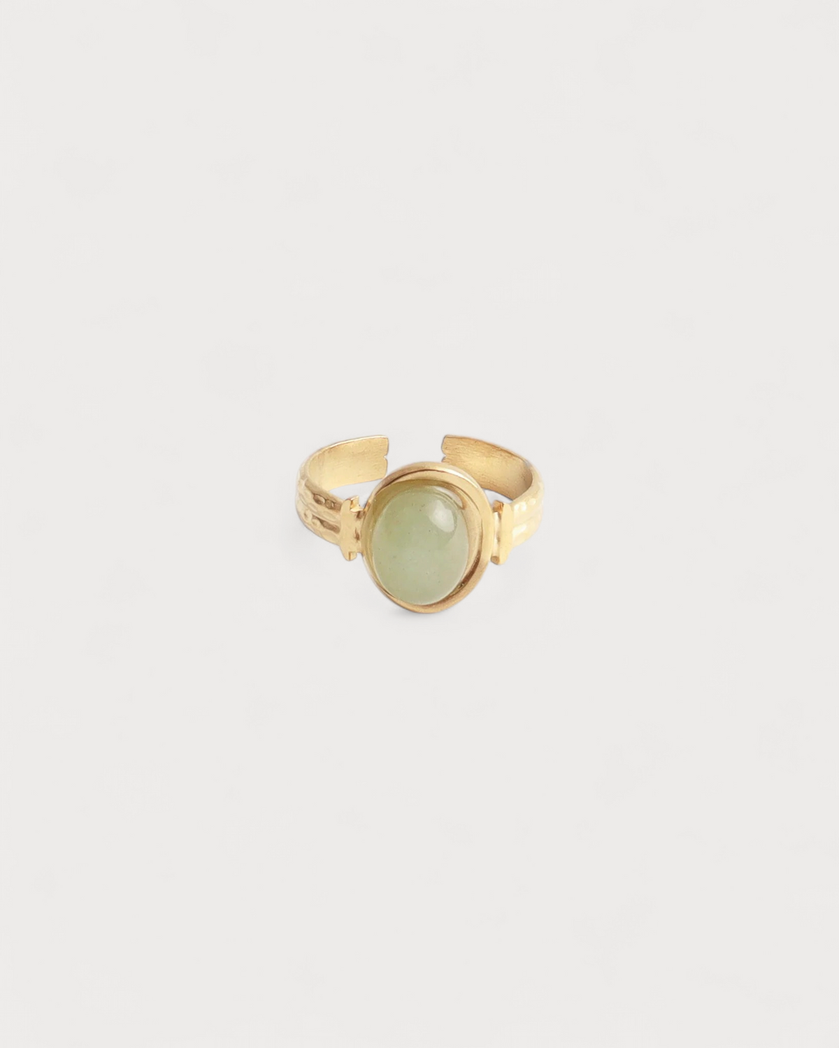 Megane - Ring - Natural Stone - Stainless Steel - Adjustable