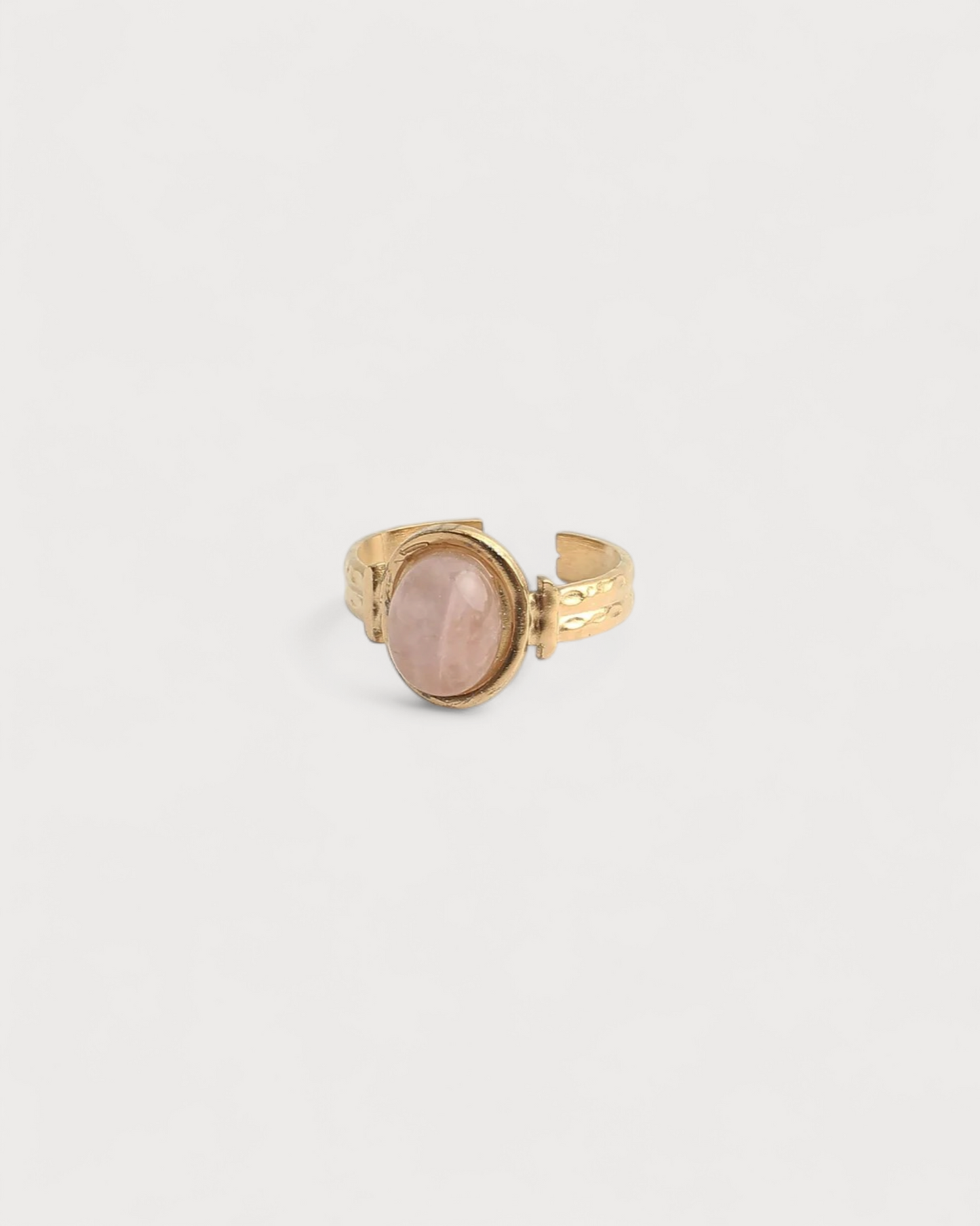 Megane - Ring - Natural Stone - Stainless Steel - Adjustable