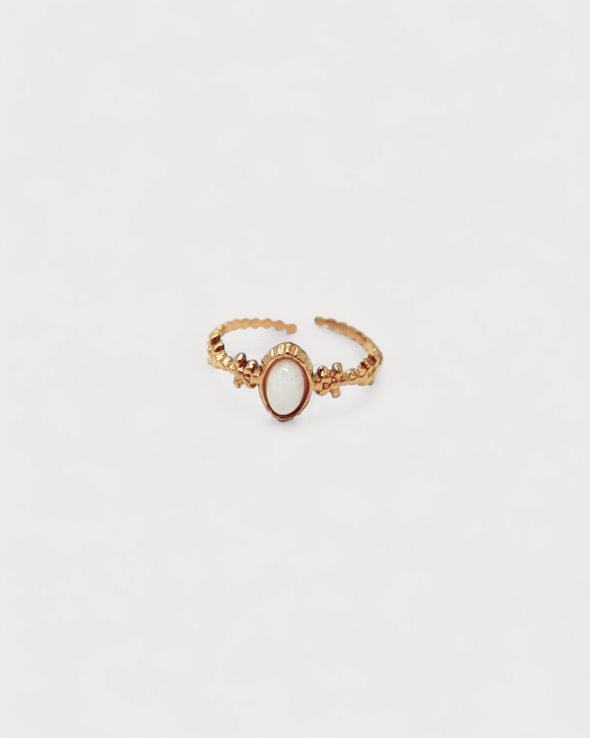 Lisa - Ring - Natural Stone - Stainless Steel - Adjustable