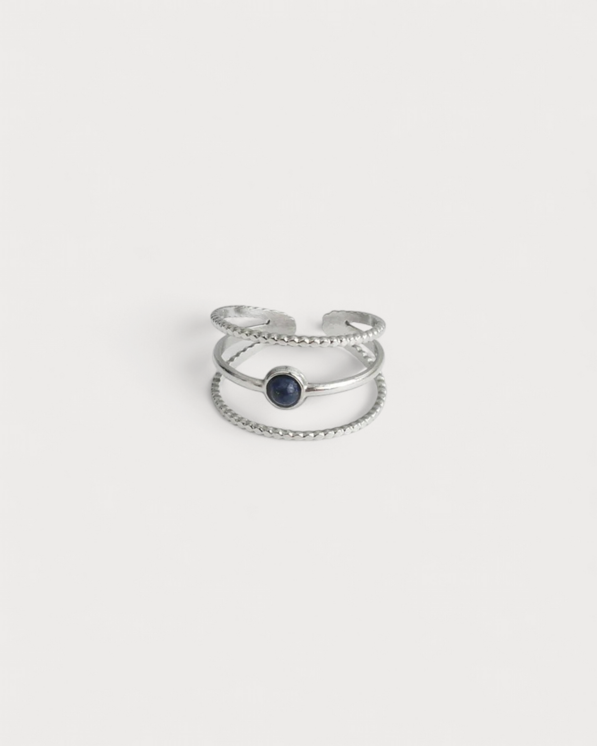 Aarya - Ring - Natural Stone - Stainless Steel - Adjustable