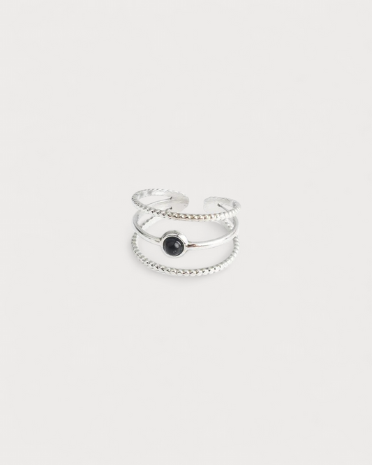 Aarya - Ring - Natural Stone - Stainless Steel - Adjustable