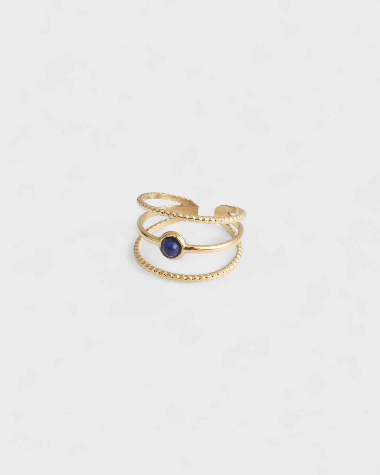 Aarya - Ring - Natural Stone - Stainless Steel - Adjustable