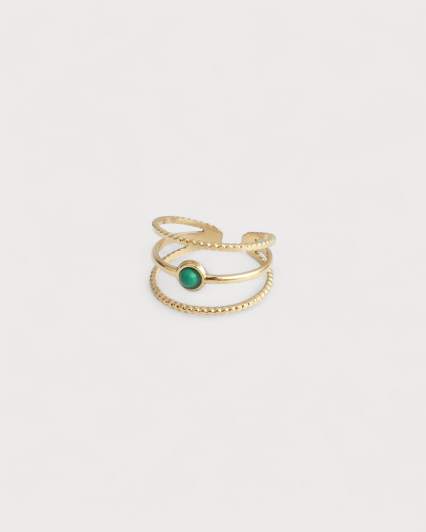 Aarya - Ring - Natural Stone - Stainless Steel - Adjustable