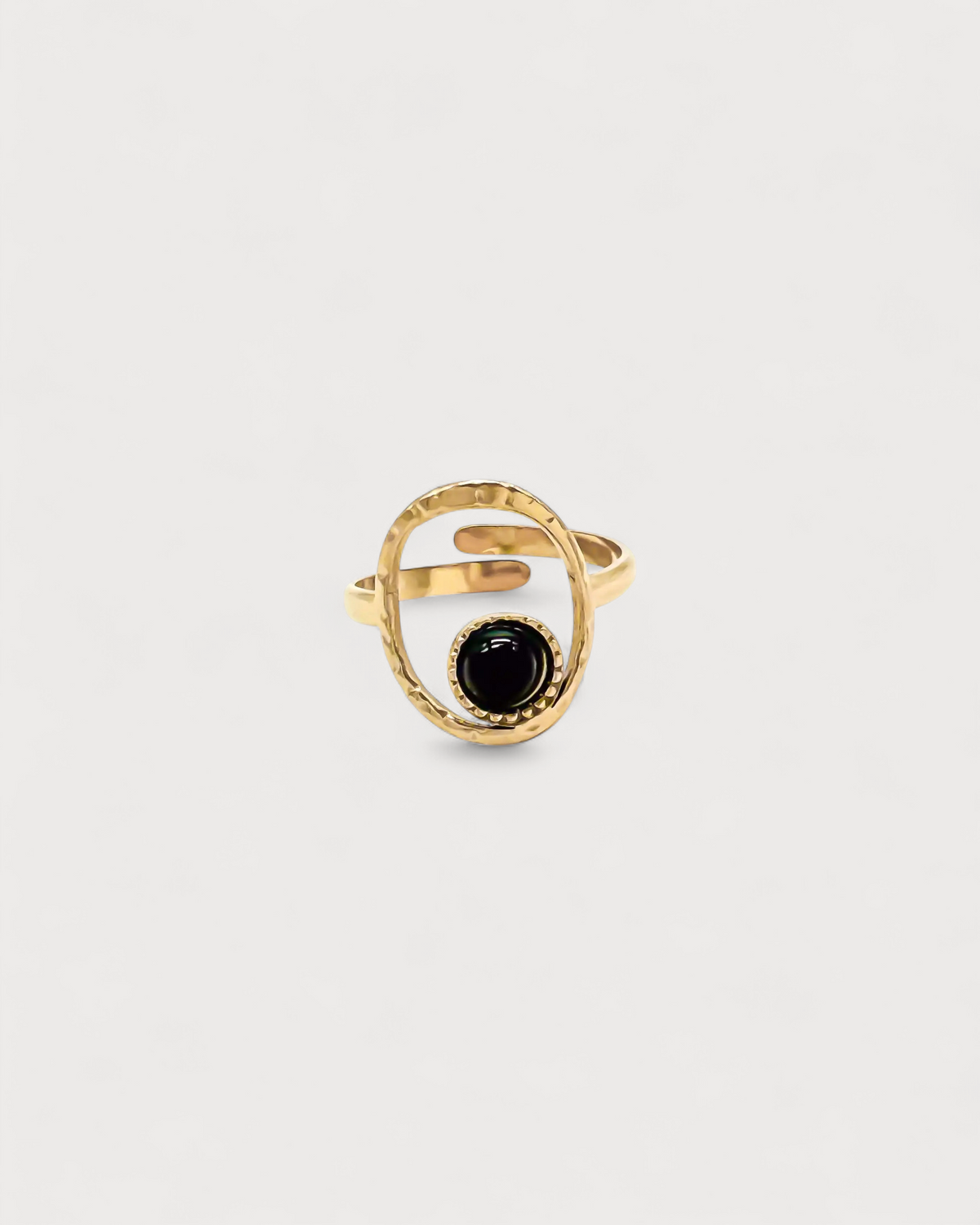 Lucia - Ring - Natural Stone - Stainless Steel - Adjustable