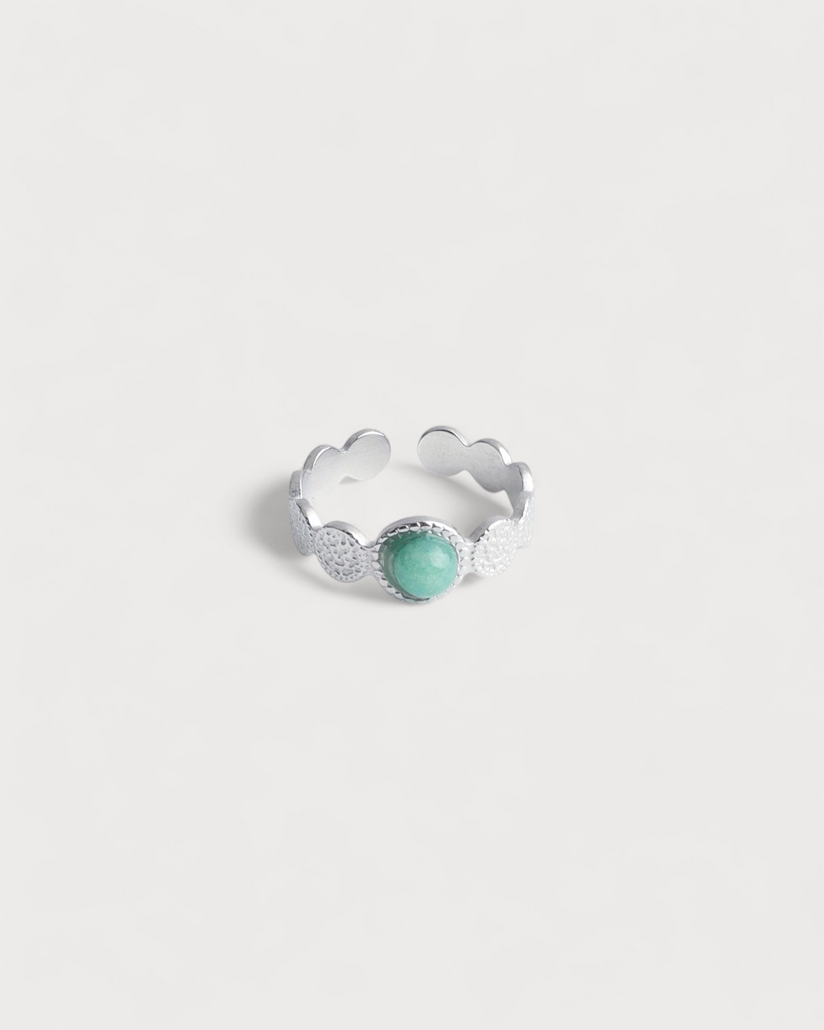 Noé - Ring - Natural Stone - Stainless Steel - Adjustable