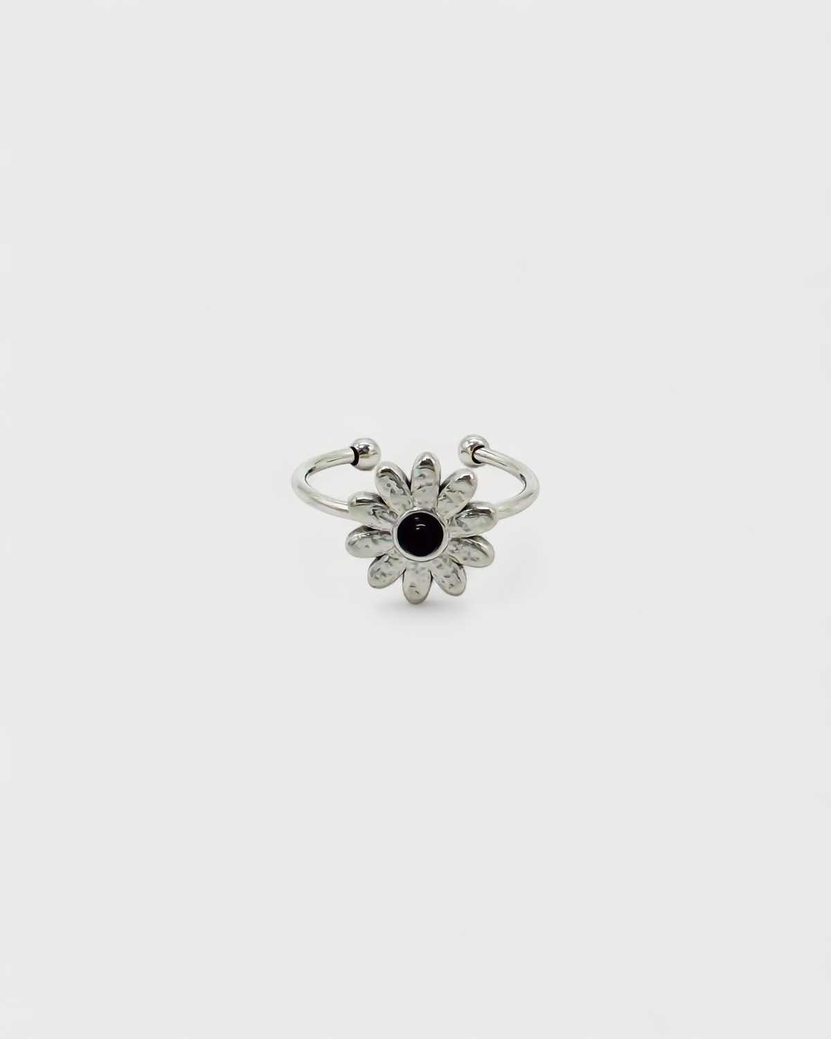 Daisy - Ring - Natural Stone - Stainless Steel - Adjustable