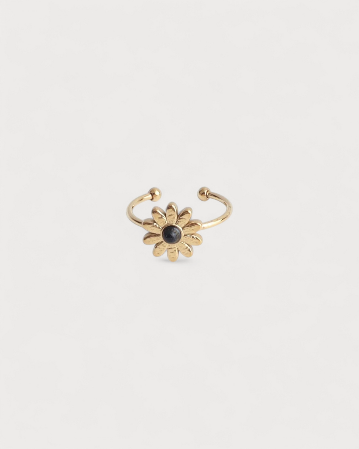 Daisy - Ring - Natural Stone - Stainless Steel - Adjustable