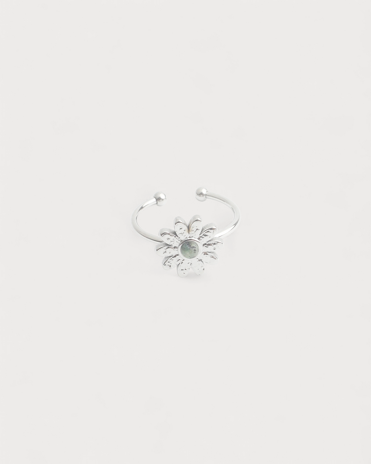 Daisy - Ring - Natural Stone - Stainless Steel - Adjustable