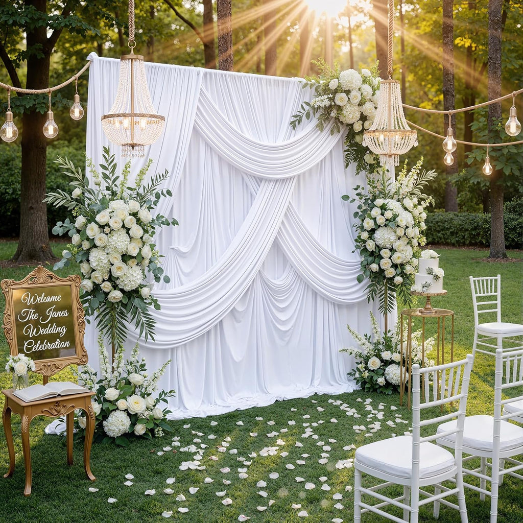 ✨ Elegant Backdrop Curtains – Soft Polyester Drapes for Wedding, Party & Home Decoration (Easy Setup & Reusable)