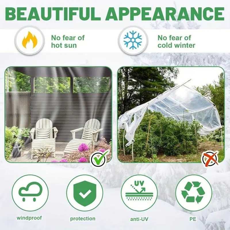 2026 Summer Hot Sale 49% OFF- Clear Waterproof PVC Tarp – Heavy-Duty All-Weather Protection Cover🌧️