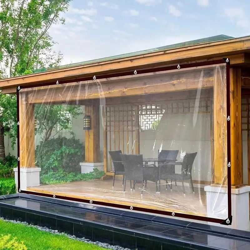 2026 Summer Hot Sale 49% OFF- Clear Waterproof PVC Tarp – Heavy-Duty All-Weather Protection Cover🌧️